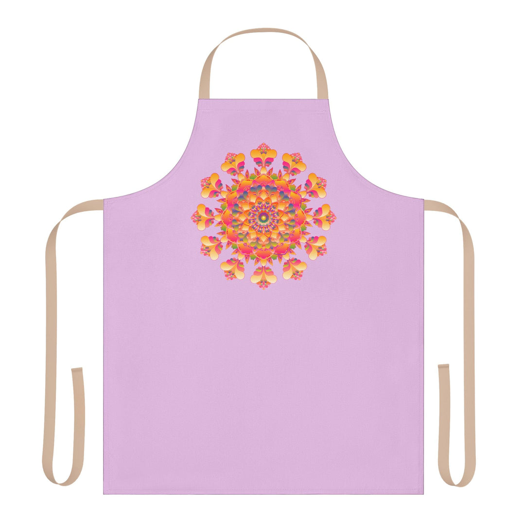 Lilac Mandala Apron - Hand - Drawn Art All Over Prints - Blululi