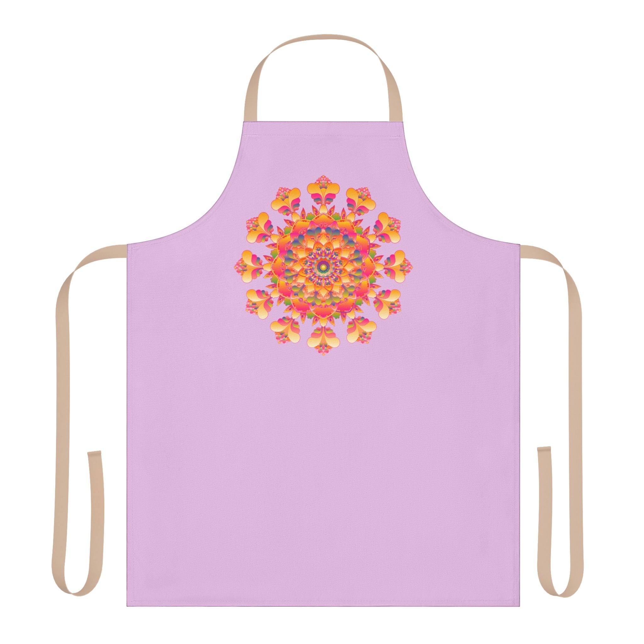 Lilac Mandala Apron - Hand - Drawn Art All Over Prints - Blululi