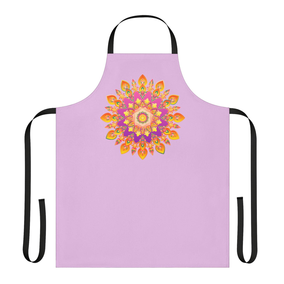 Lilac Mandala Apron - Hand - Drawn Art All Over Prints - Blululi