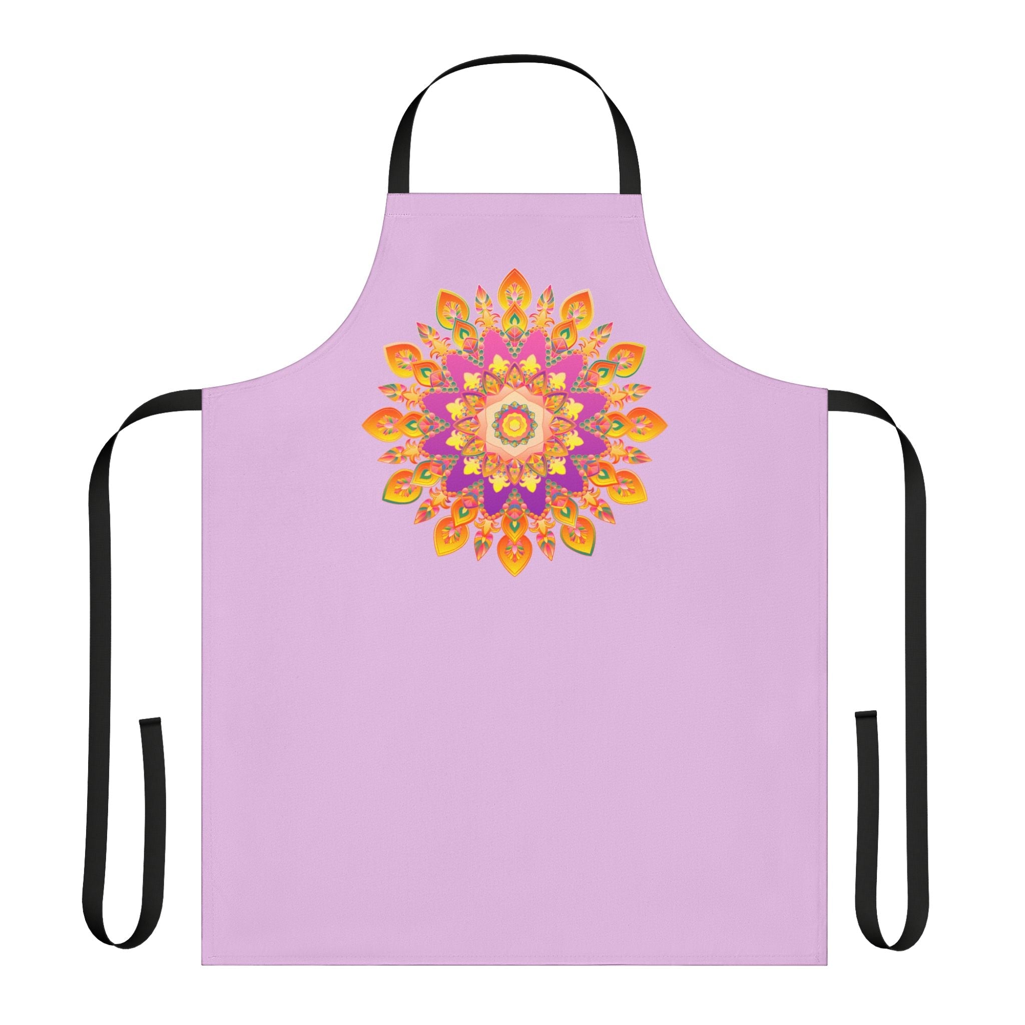 Lilac Mandala Apron - Hand - Drawn Art All Over Prints - Blululi