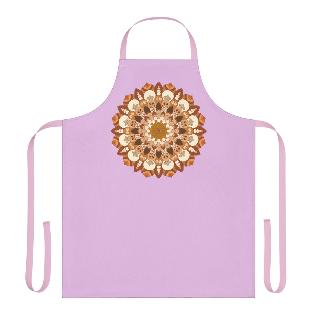 Lilac Mandala Apron - Hand - Drawn Art All Over Prints - Blululi