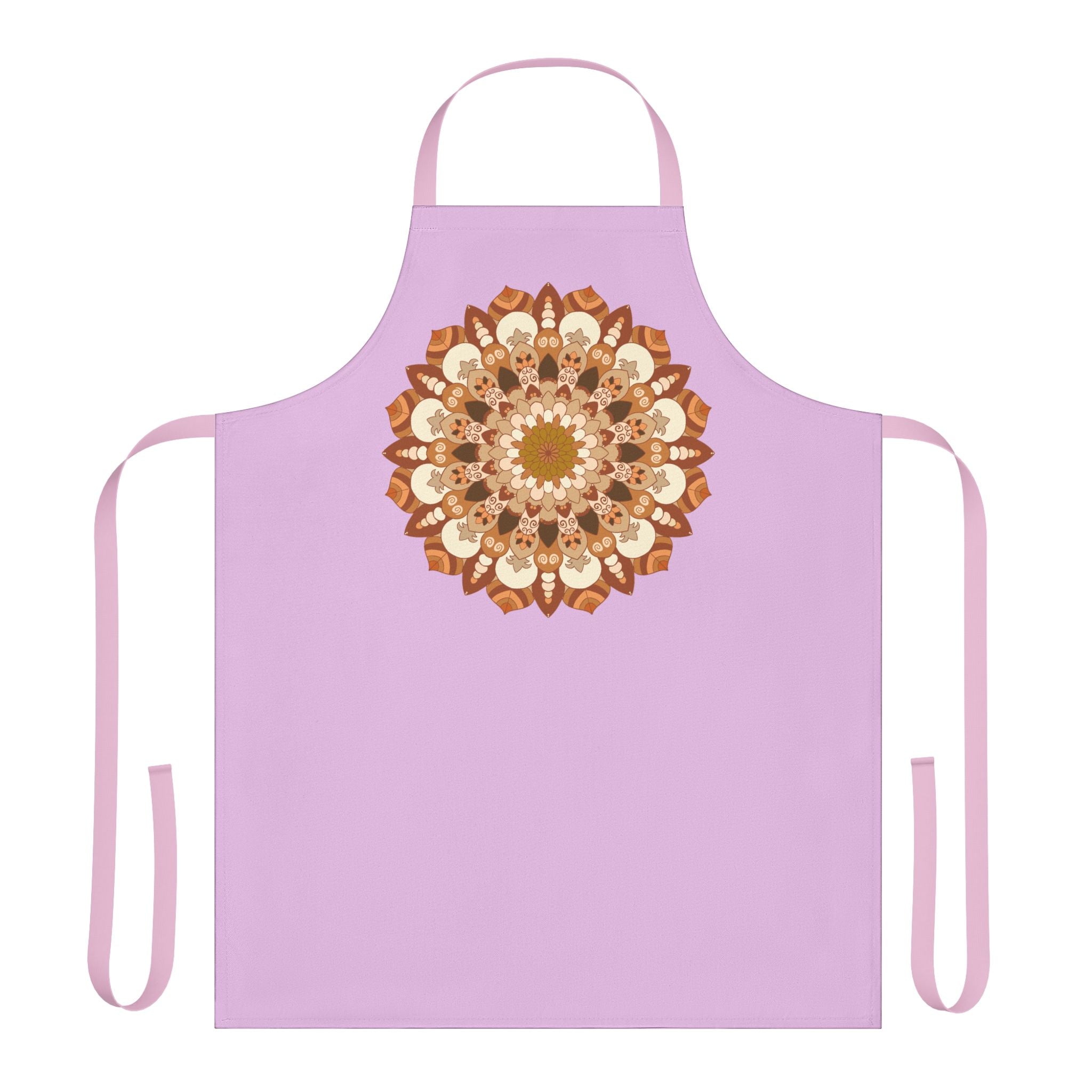 Lilac Mandala Apron - Hand - Drawn Art All Over Prints - Blululi