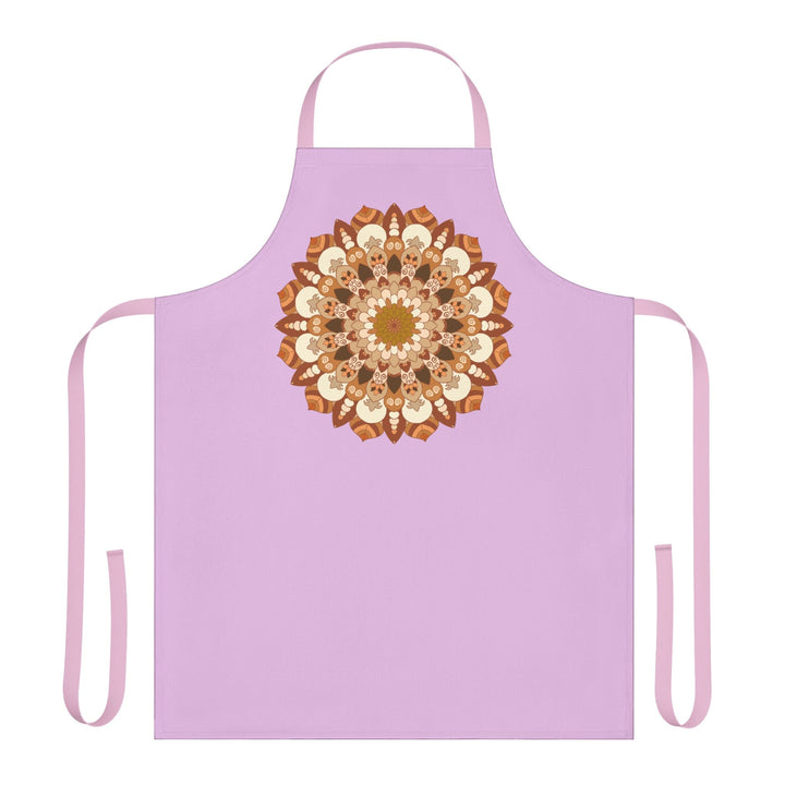 Lilac Mandala Apron - Hand - Drawn Art All Over Prints - Blululi