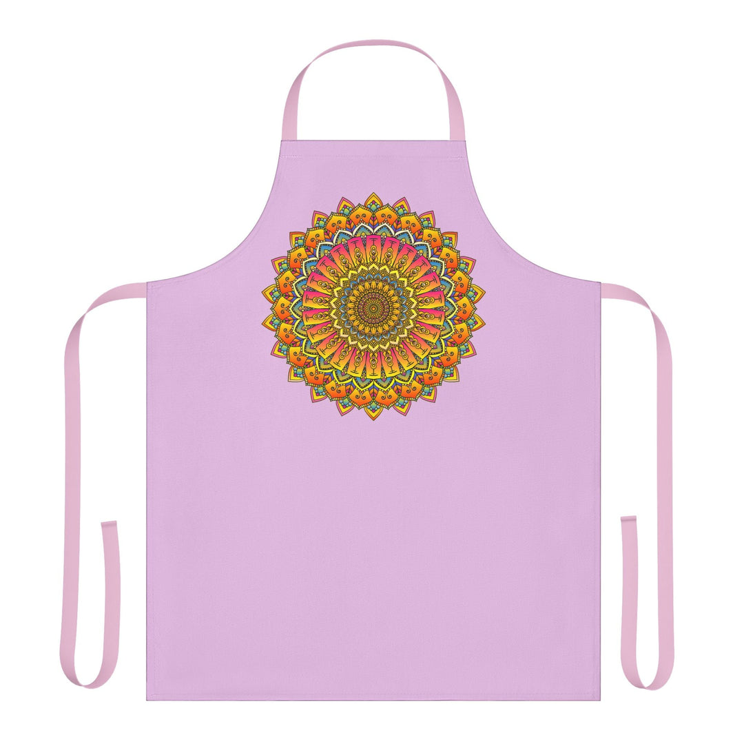 Lilac Mandala Apron - Hand Drawn Art All Over Prints - Blululi