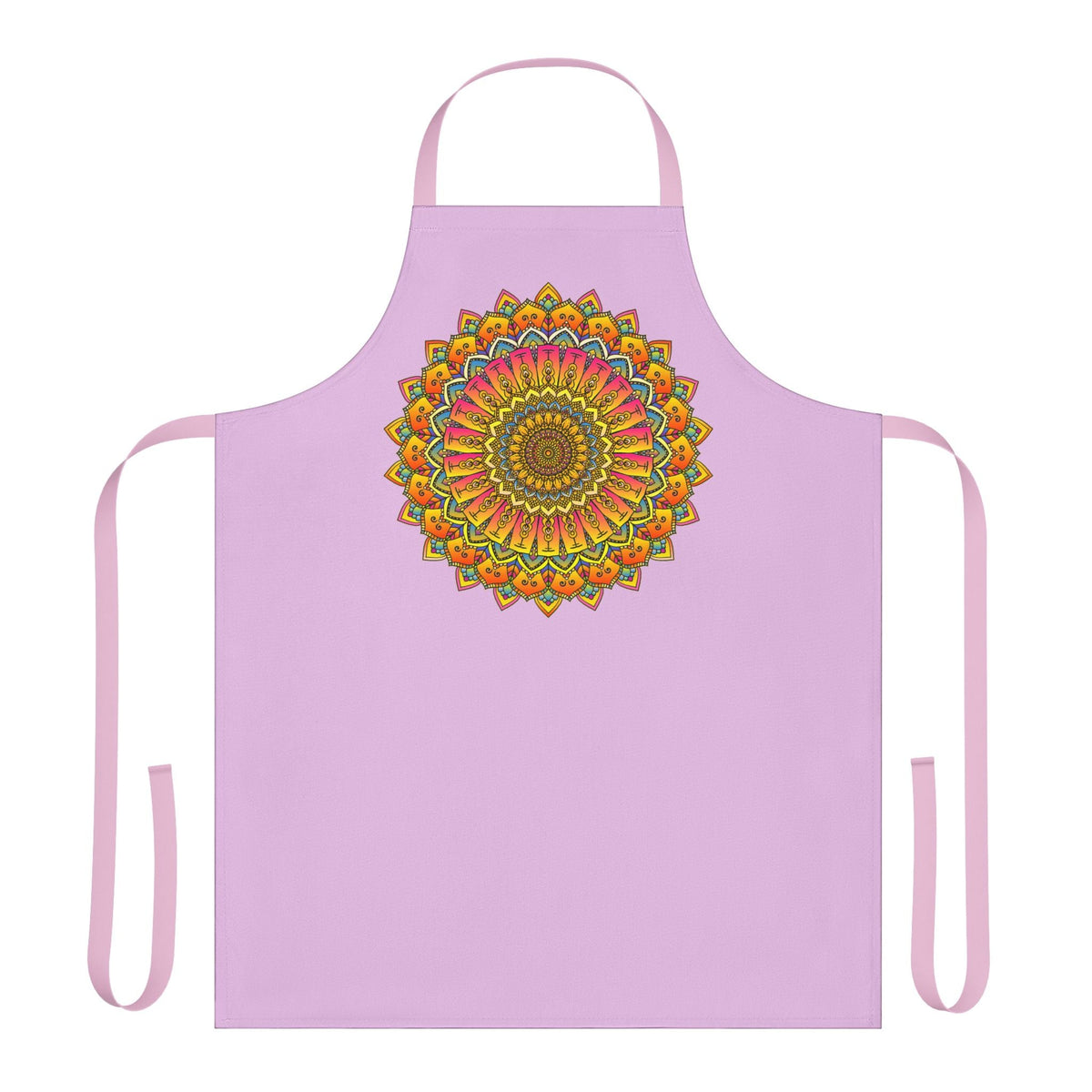 Lilac Mandala Apron - Hand Drawn Art All Over Prints - Blululi