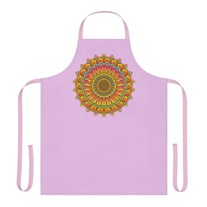 Lilac Mandala Apron - Hand Drawn Art All Over Prints - Blululi