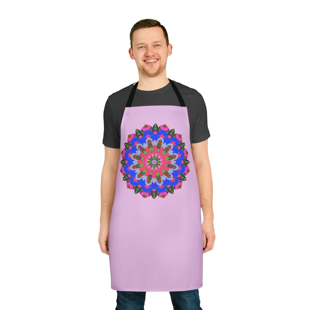 Lilac Mandala Apron - Hand Drawn Art All Over Prints - Blululi