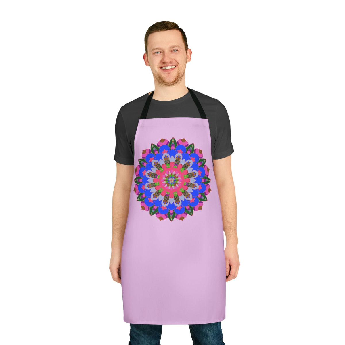 Lilac Mandala Apron - Hand Drawn Art All Over Prints - Blululi