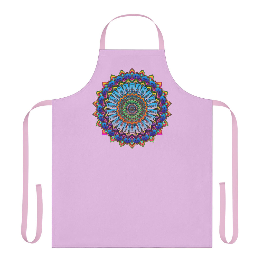 Lilac Mandala Apron - Hand - Drawn Art All Over Prints - Blululi