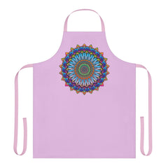 Lilac Mandala Apron - Hand - Drawn Art All Over Prints - Blululi