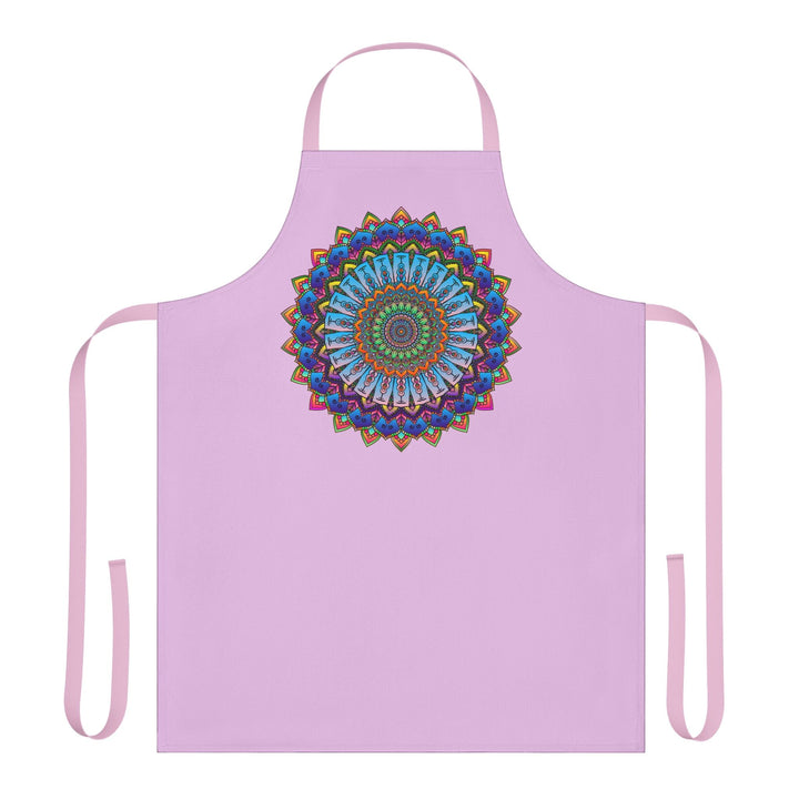 Lilac Mandala Apron - Hand - Drawn Art All Over Prints - Blululi