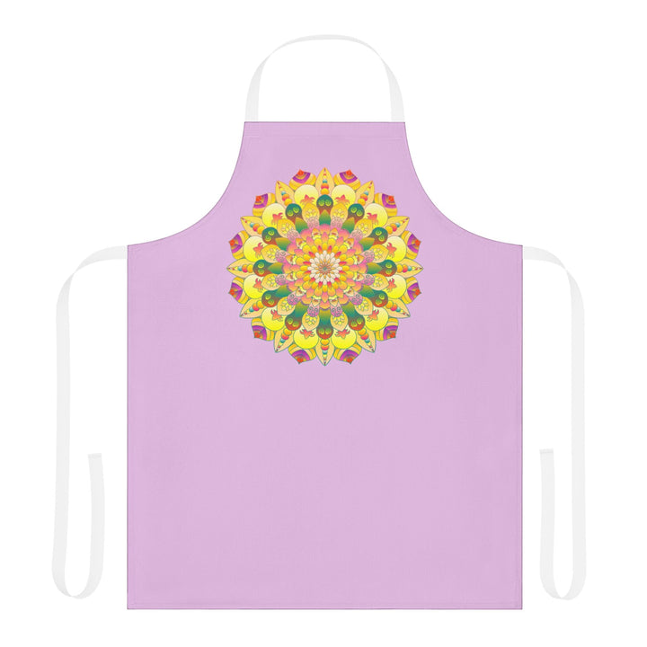 Lilac Mandala Apron - Hand Drawn Art All Over Prints - Blululi