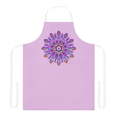Lilac Mandala Apron - Hand Drawn Art All Over Prints - Blululi