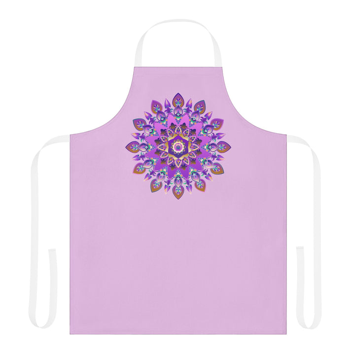 Lilac Mandala Apron - Hand Drawn Art All Over Prints - Blululi