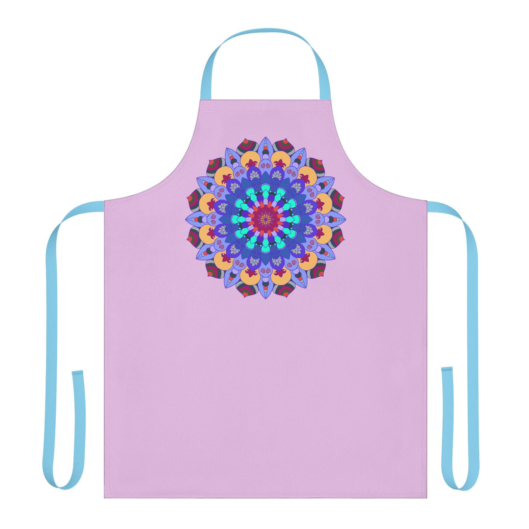 Lilac Mandala Apron - Hand - Drawn Art All Over Prints - Blululi