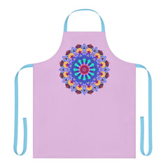 Lilac Mandala Apron - Hand - Drawn Art All Over Prints - Blululi