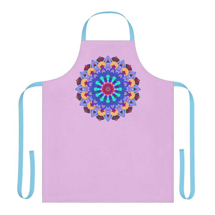 Lilac Mandala Apron - Hand - Drawn Art All Over Prints - Blululi