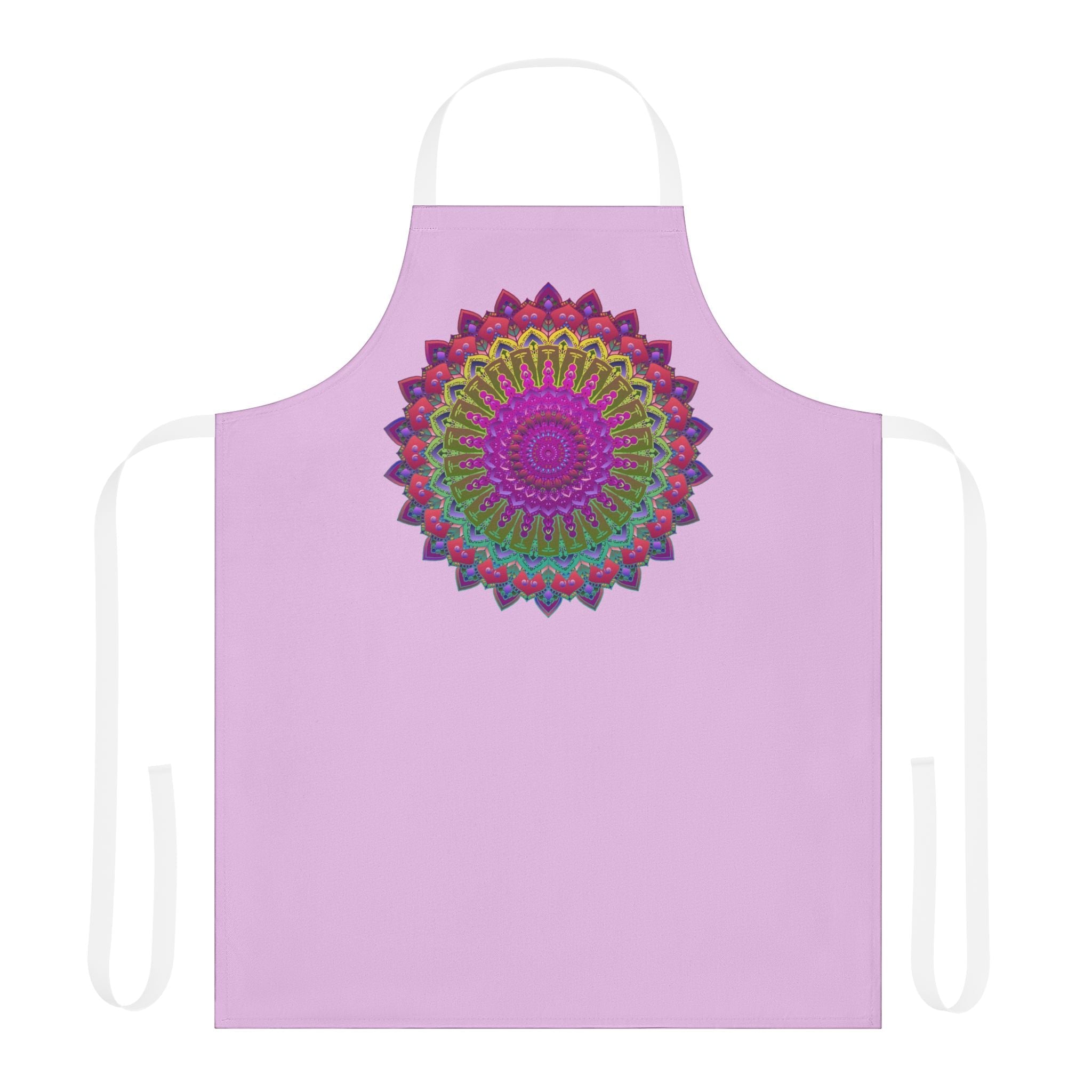 Lilac Mandala Apron - Hand Drawn Art All Over Prints - Blululi