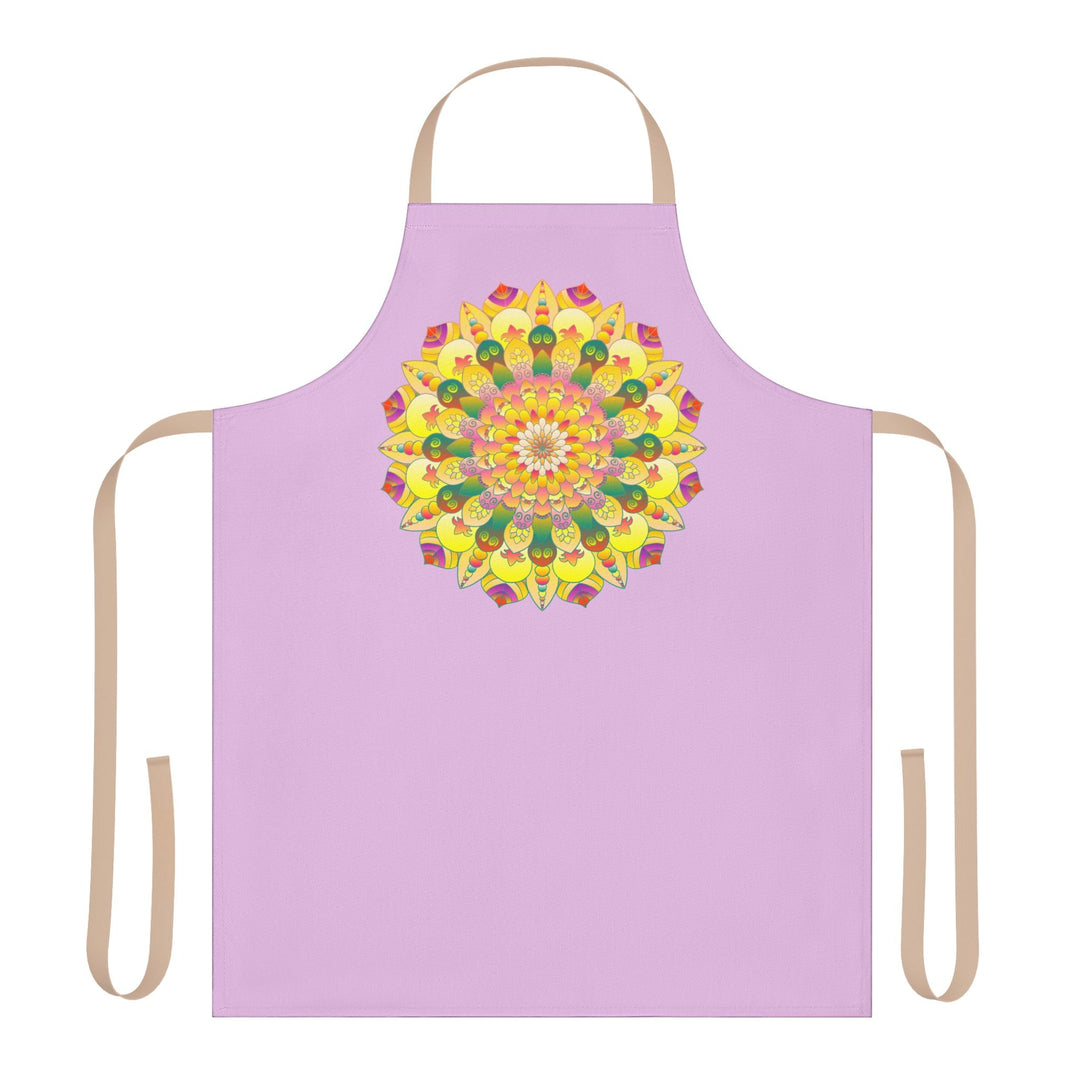 Lilac Mandala Apron - Hand Drawn Art All Over Prints - Blululi