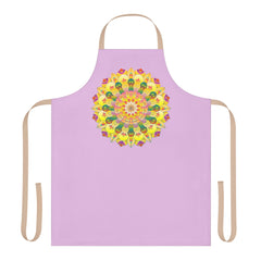 Lilac Mandala Apron - Hand Drawn Art All Over Prints - Blululi