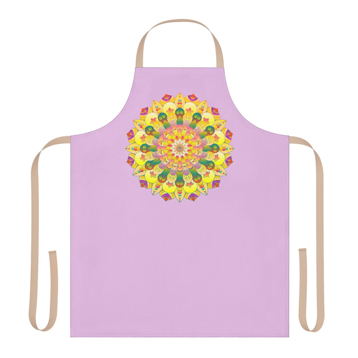 Lilac Mandala Apron - Hand Drawn Art All Over Prints - Blululi