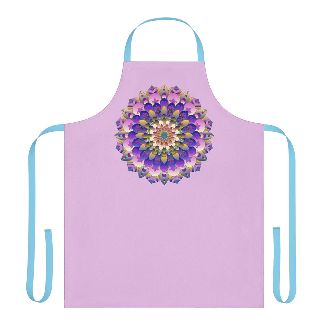 Lilac Mandala Apron - Hand - Drawn Art All Over Prints - Blululi