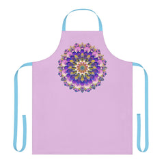 Lilac Mandala Apron - Hand - Drawn Art All Over Prints - Blululi