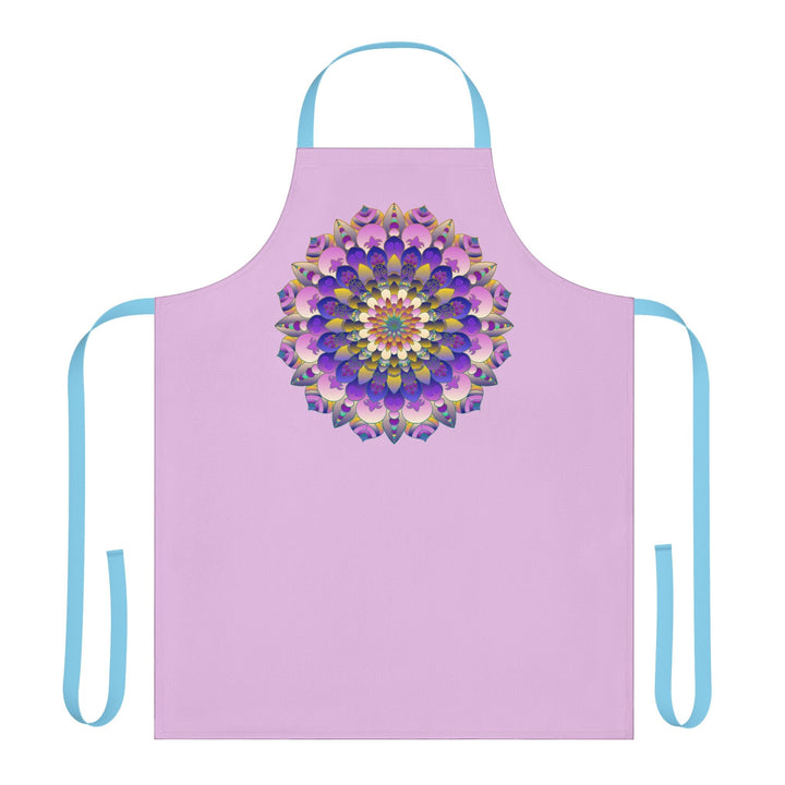 Lilac Mandala Apron - Hand - Drawn Art All Over Prints - Blululi