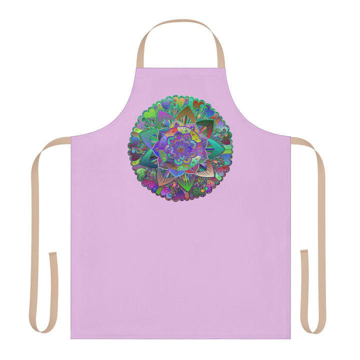 Lilac Mandala Apron - Hand - Drawn Art All Over Prints - Blululi