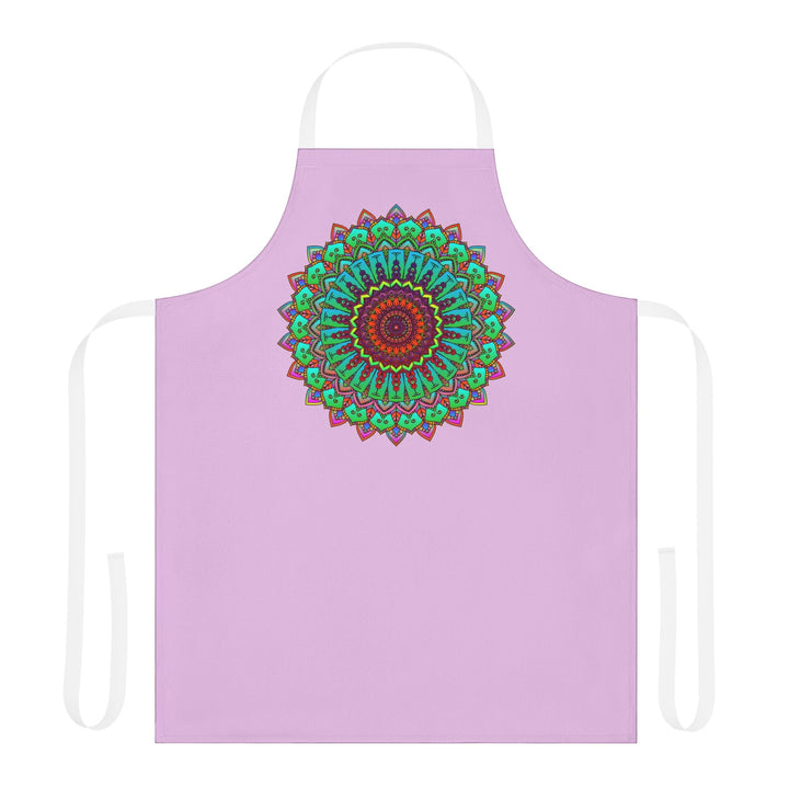 Lilac Mandala Apron - Hand Drawn Art All Over Prints - Blululi