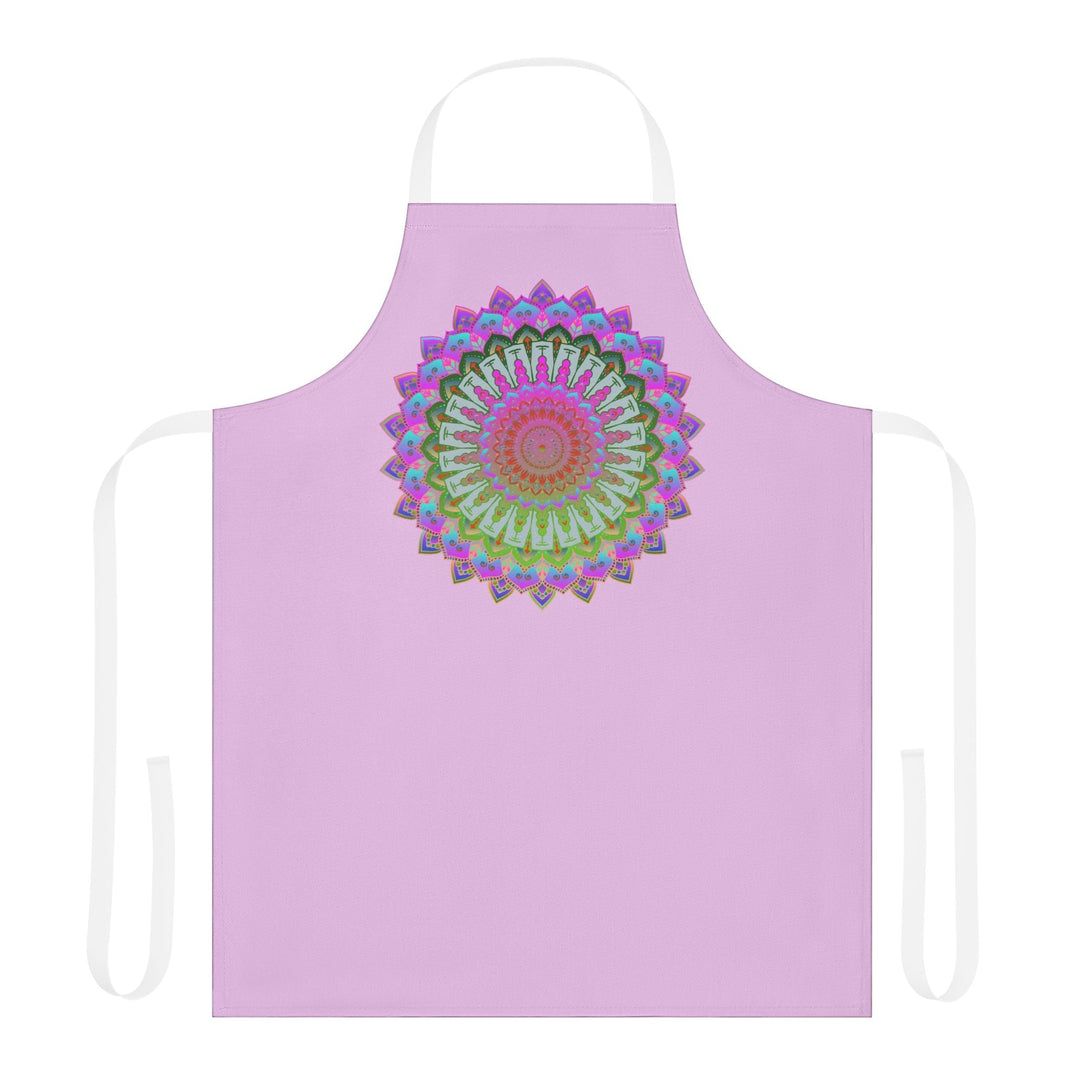 Lilac Mandala Apron - Hand - Drawn Art All Over Prints - Blululi