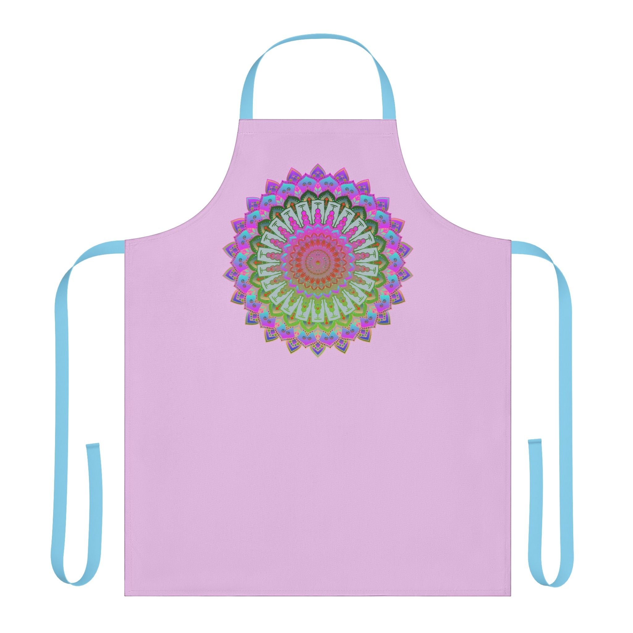 Lilac Mandala Apron - Hand - Drawn Art All Over Prints - Blululi