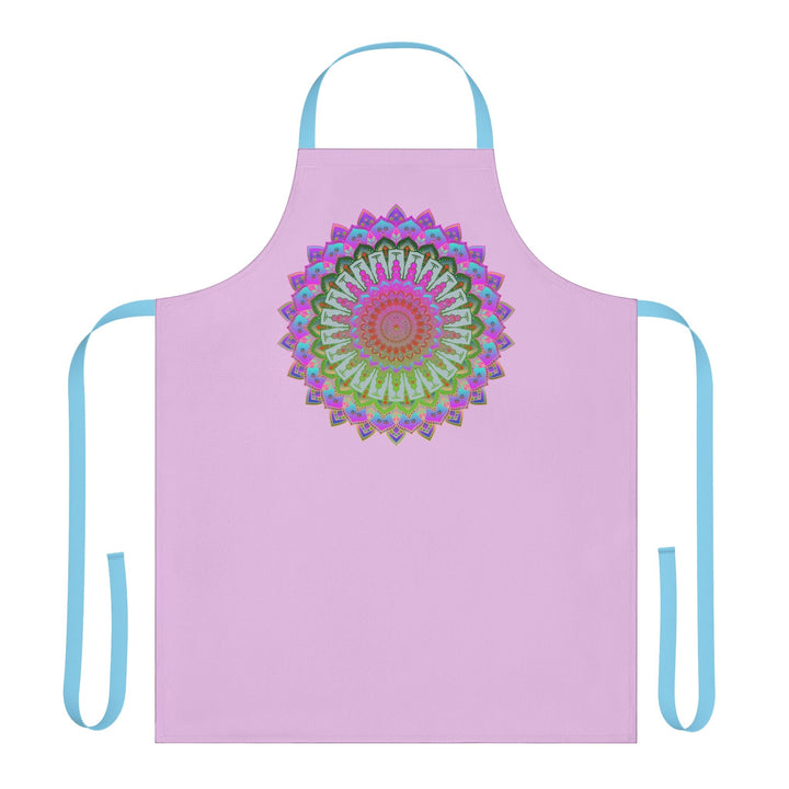 Lilac Mandala Apron - Hand - Drawn Art All Over Prints - Blululi