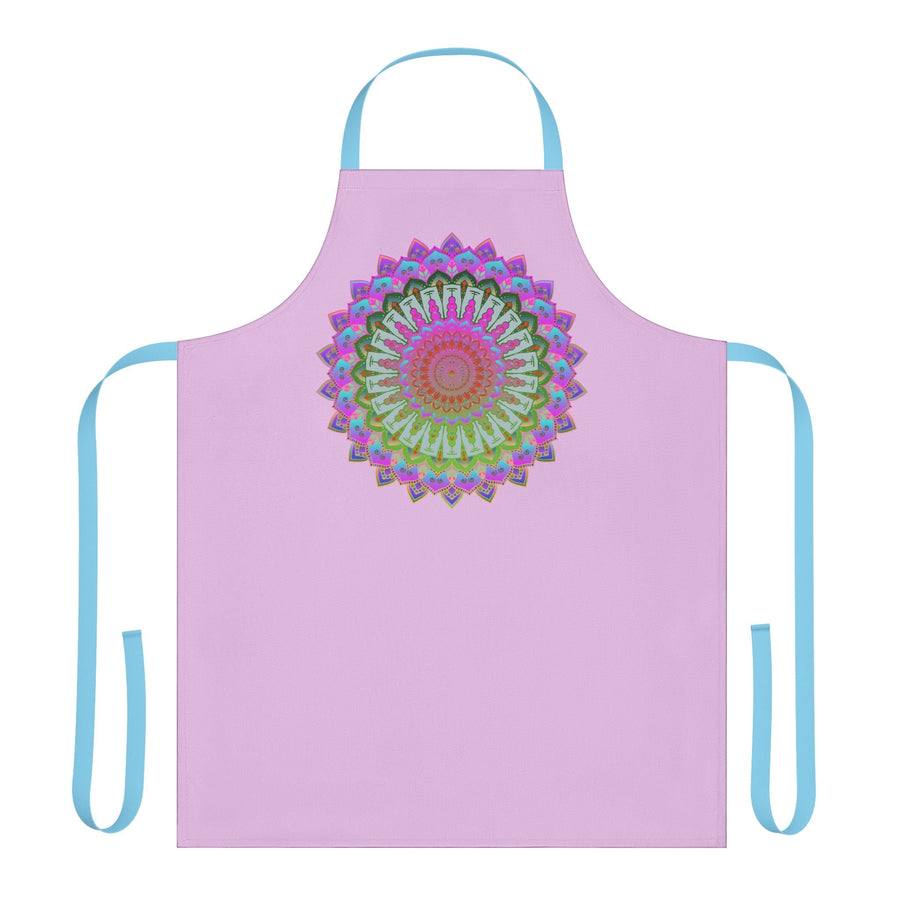 Lilac Mandala Apron - Hand - Drawn Art All Over Prints - Blululi