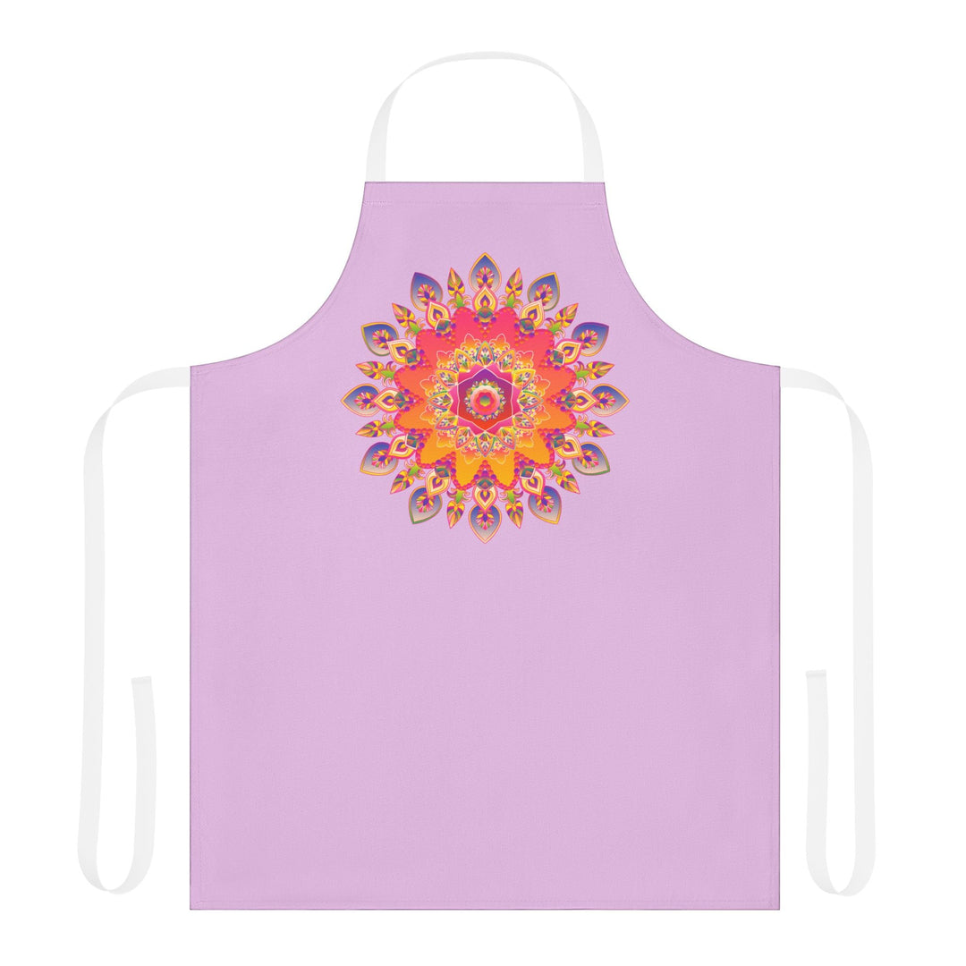 Lilac Mandala Apron - Hand Drawn Art All Over Prints - Blululi