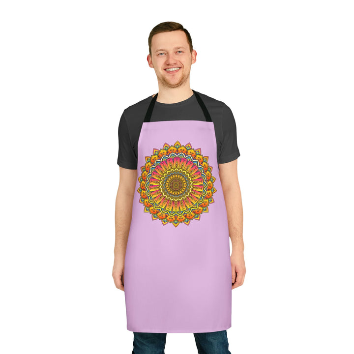 Lilac Mandala Apron - Hand Drawn Art All Over Prints - Blululi