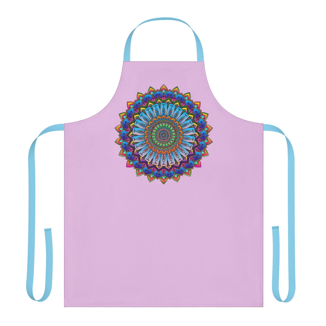 Lilac Mandala Apron - Hand - Drawn Art All Over Prints - Blululi