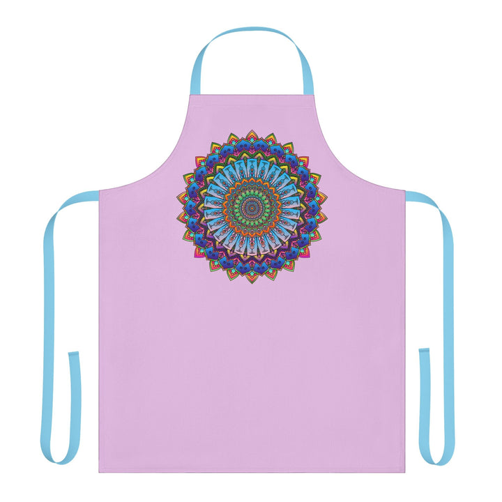 Lilac Mandala Apron - Hand - Drawn Art All Over Prints - Blululi