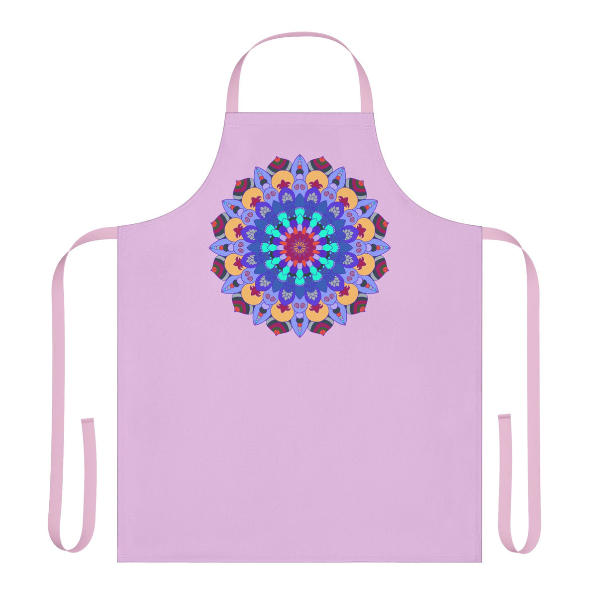 Lilac Mandala Apron - Hand - Drawn Art All Over Prints - Blululi