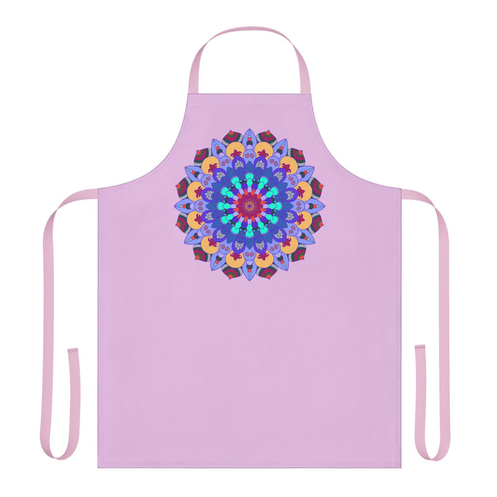 Lilac Mandala Apron - Hand - Drawn Art All Over Prints - Blululi