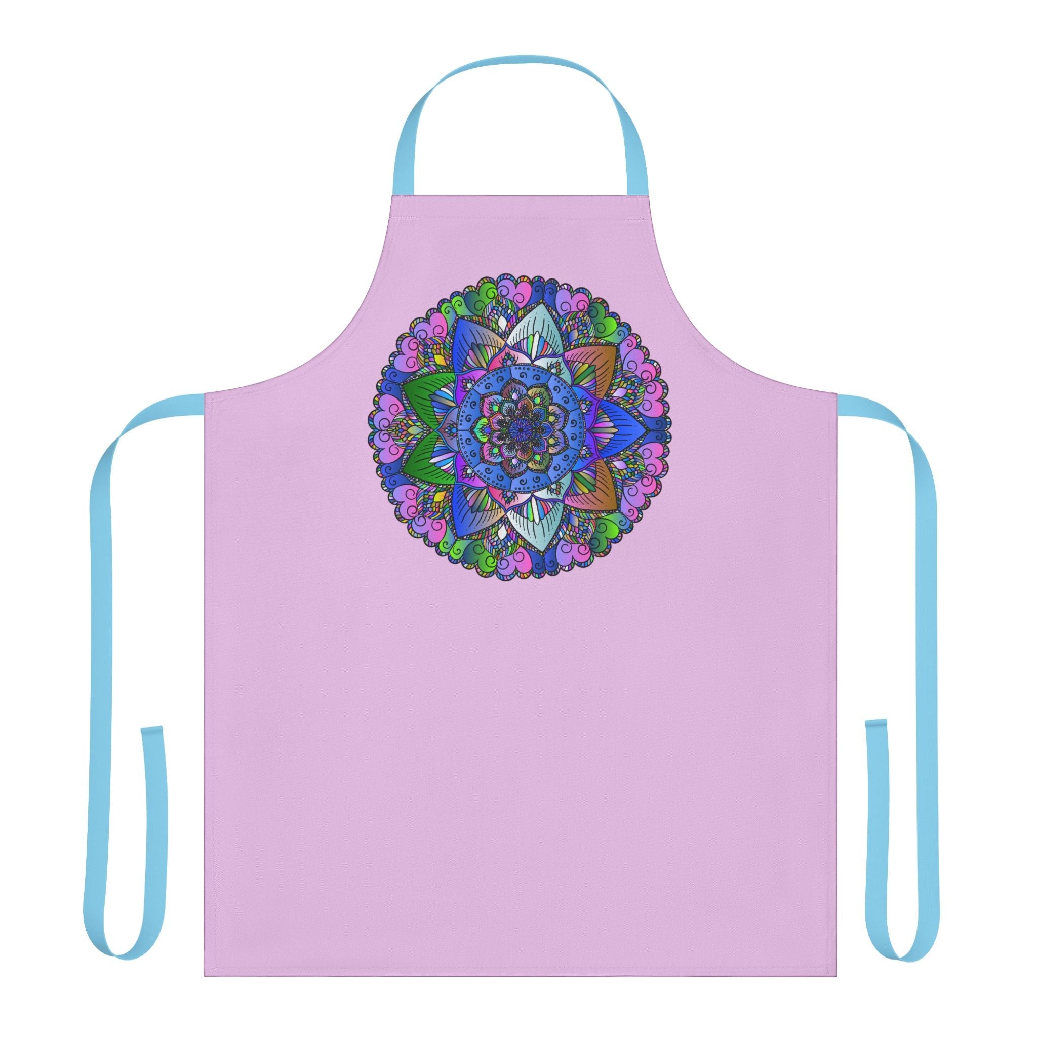 Lilac Mandala Apron - Hand Drawn Art All Over Prints - Blululi