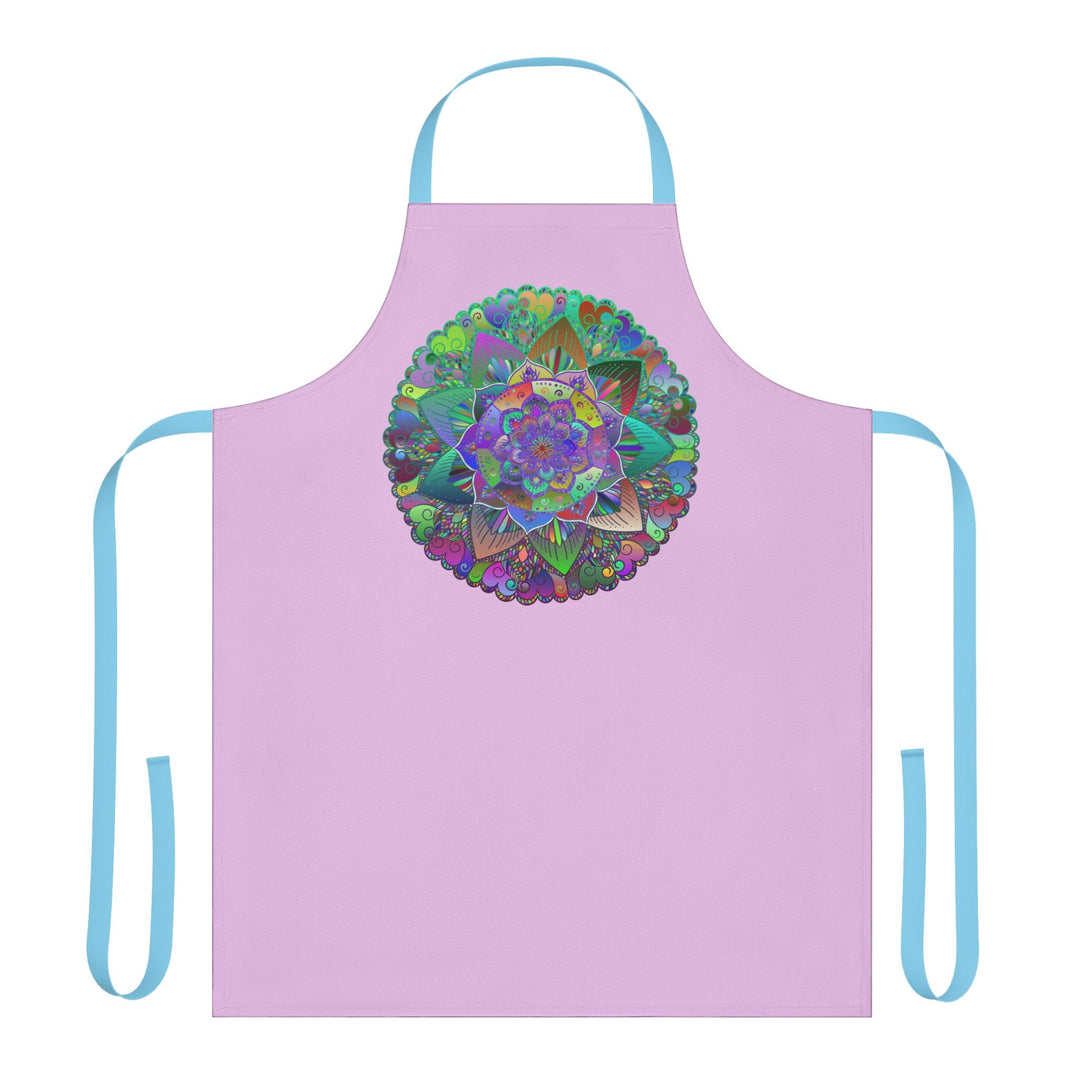 Lilac Mandala Apron - Hand - Drawn Art All Over Prints - Blululi