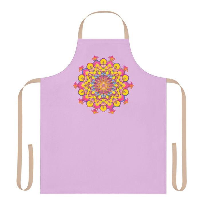 Lilac Mandala Apron - Hand Drawn Art All Over Prints - Blululi