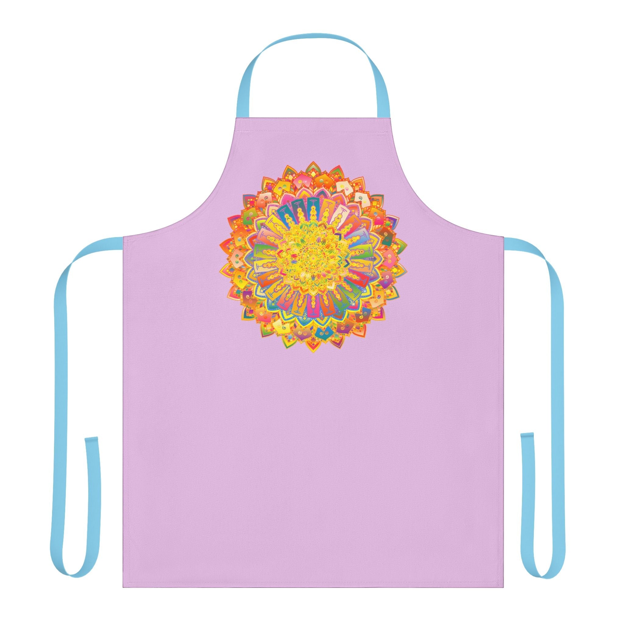 Lilac Mandala Apron - Hand - Drawn Art All Over Prints - Blululi