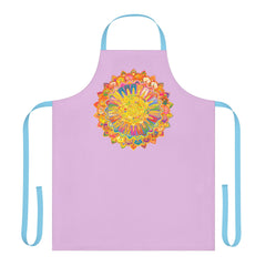 Lilac Mandala Apron - Hand - Drawn Art All Over Prints - Blululi
