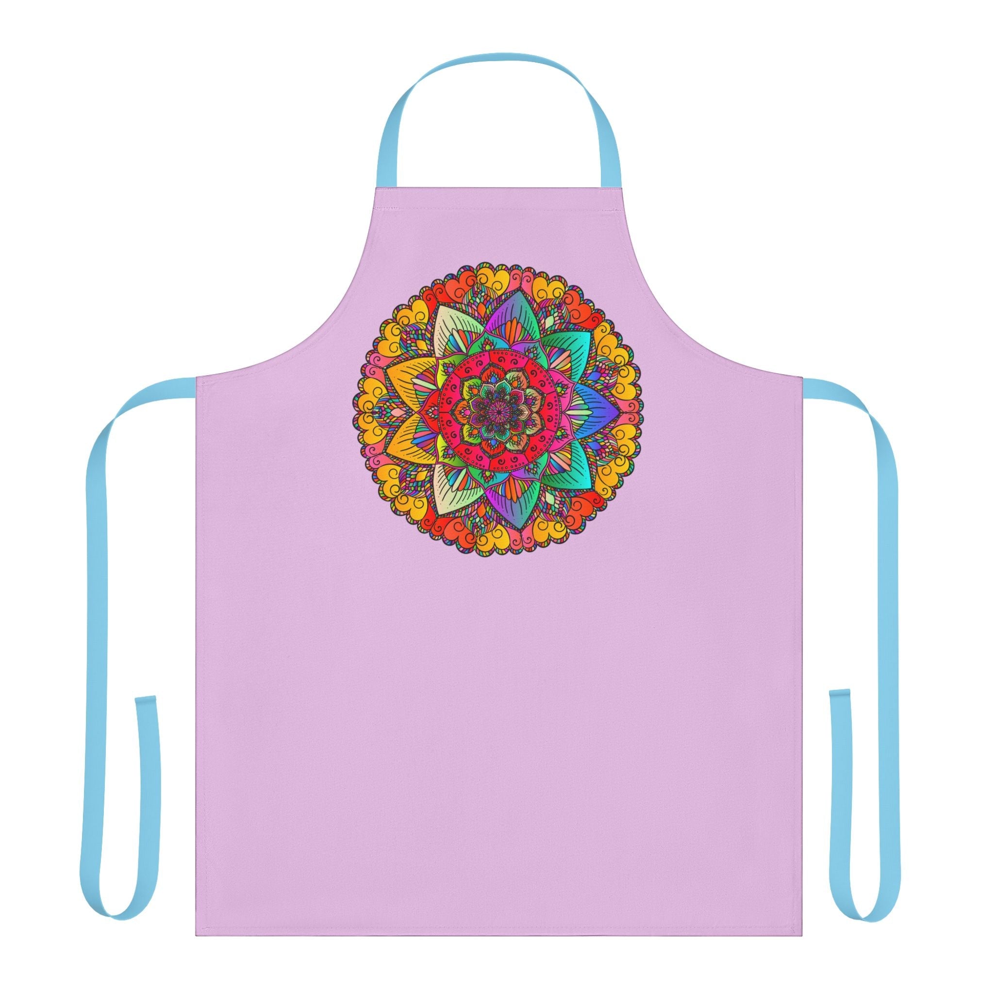 Lilac Mandala Apron - Hand Drawn Art All Over Prints - Blululi