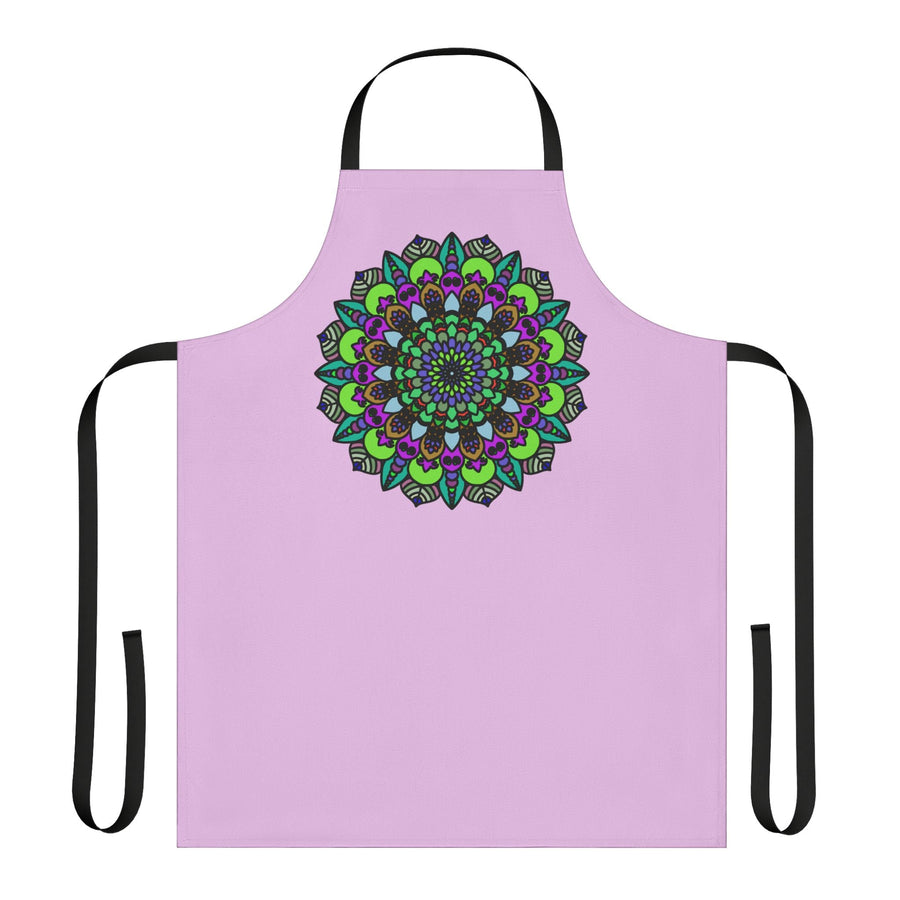 Lilac Mandala Apron - Hand Drawn Art All Over Prints - Blululi