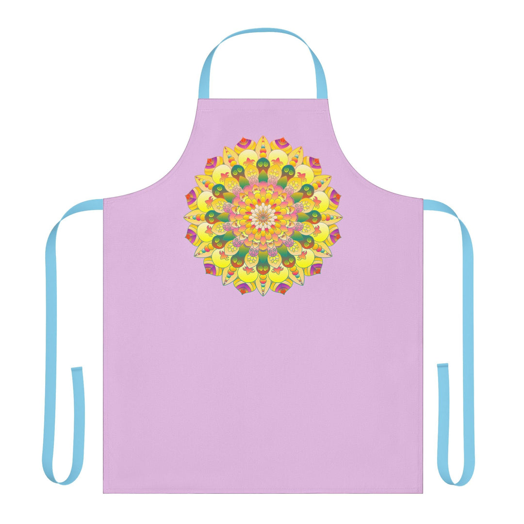 Lilac Mandala Apron - Hand Drawn Art All Over Prints - Blululi