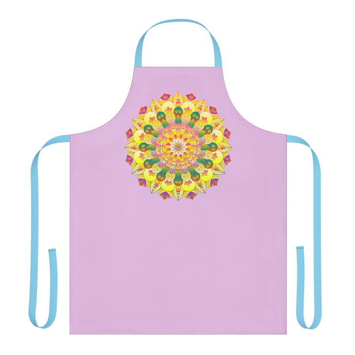 Lilac Mandala Apron - Hand Drawn Art All Over Prints - Blululi