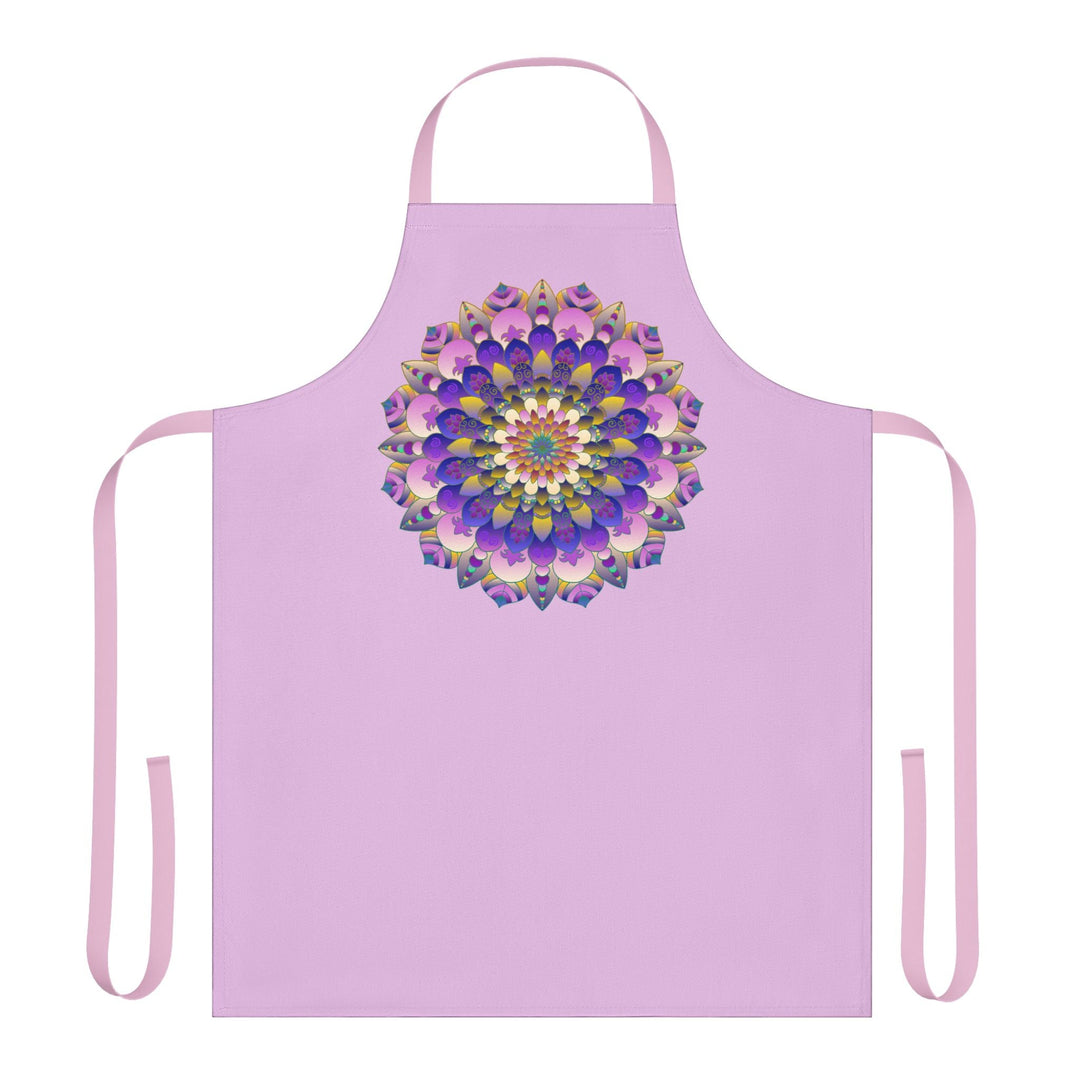 Lilac Mandala Apron - Hand - Drawn Art All Over Prints - Blululi